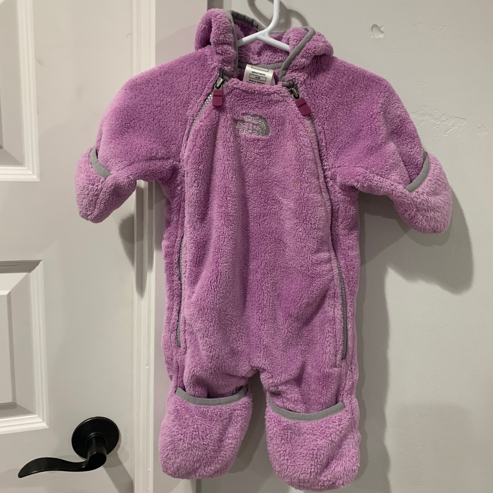 North Face infant girls fleece bunting